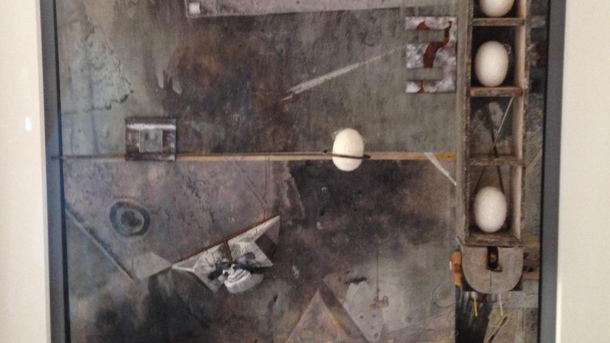 Artist Gloria Scaltz will display “Begetter,” a 3-D collage, in the Art Alliance’s Abstraction Show.