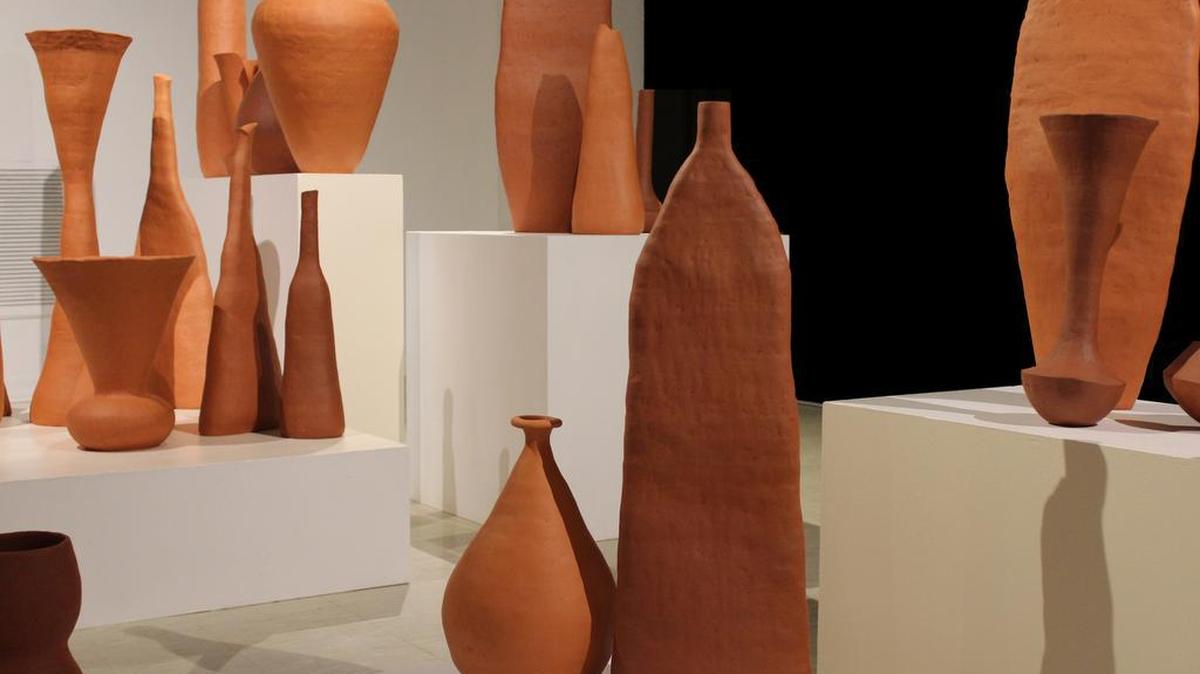 “Deconstructed Form; An Investigation of Silhouette, Contour and Shape” includes about 80 pieces of ceramics and two-dimensional paintings.