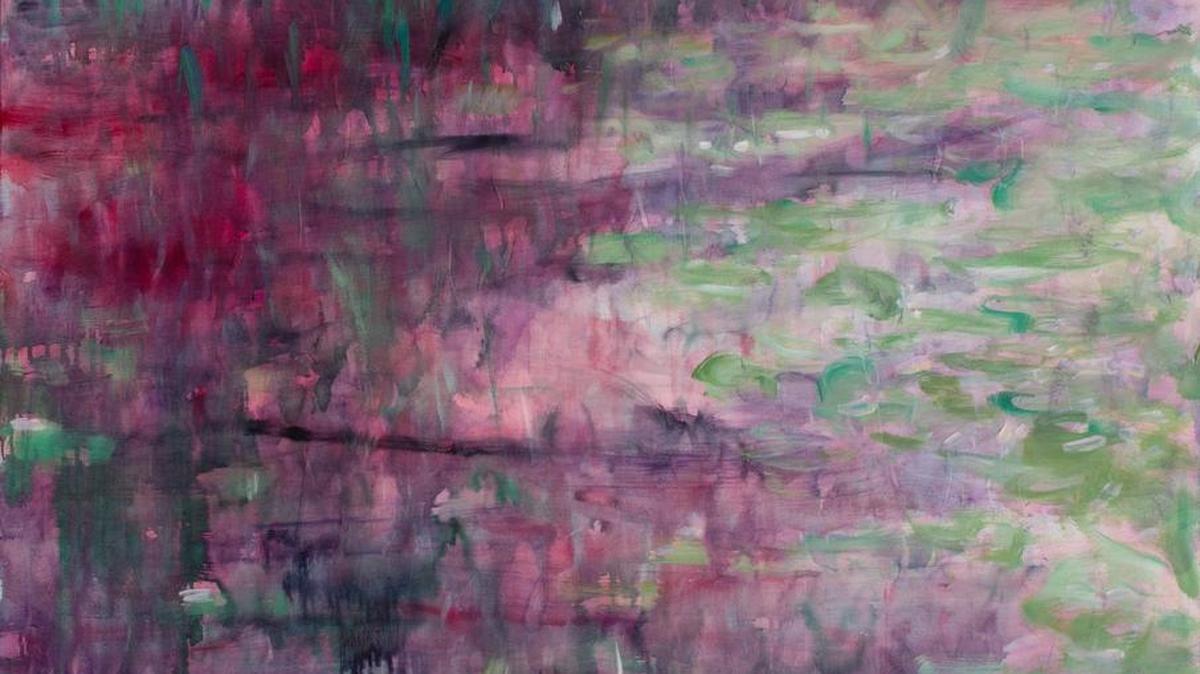 For her new exhibit, artist Alice Kelsey focused on a single place — a Centre County pond — and captured it throughout the year. “Spring Rain,” above, is part of the series.