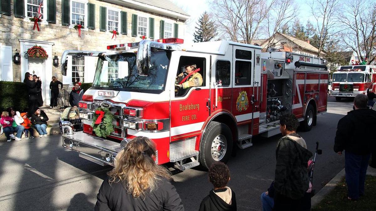 A Boalsburg fire engine travels in the 2011 Boalsburg Christmas parade.