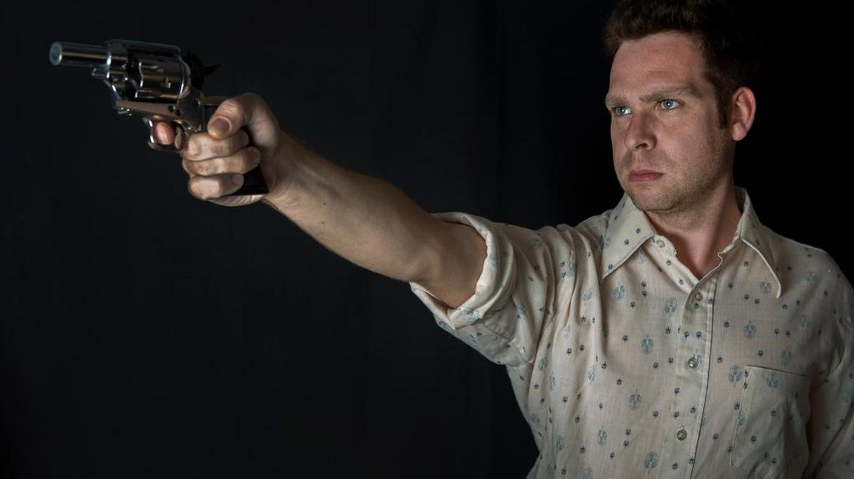 Tim Vetere stars in Fuse Productions’ “Assassins,” the controversial musical about presidential assassins and would-be assassins.