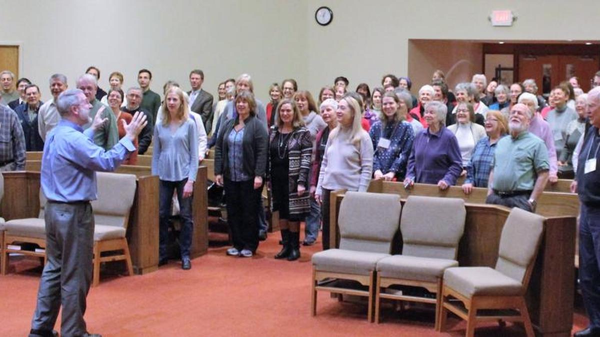 The State College Choral Society has about 125 members who rehearse each Monday night.