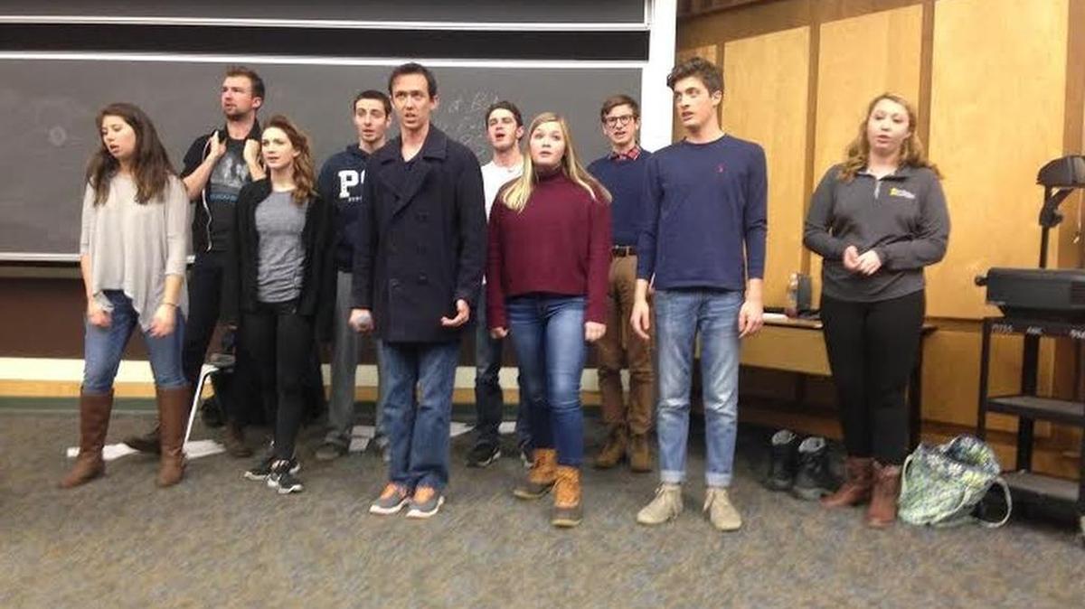The Penn State Thespians rehearse for the upcoming “Love Wins” MasquerAIDS cabaret.