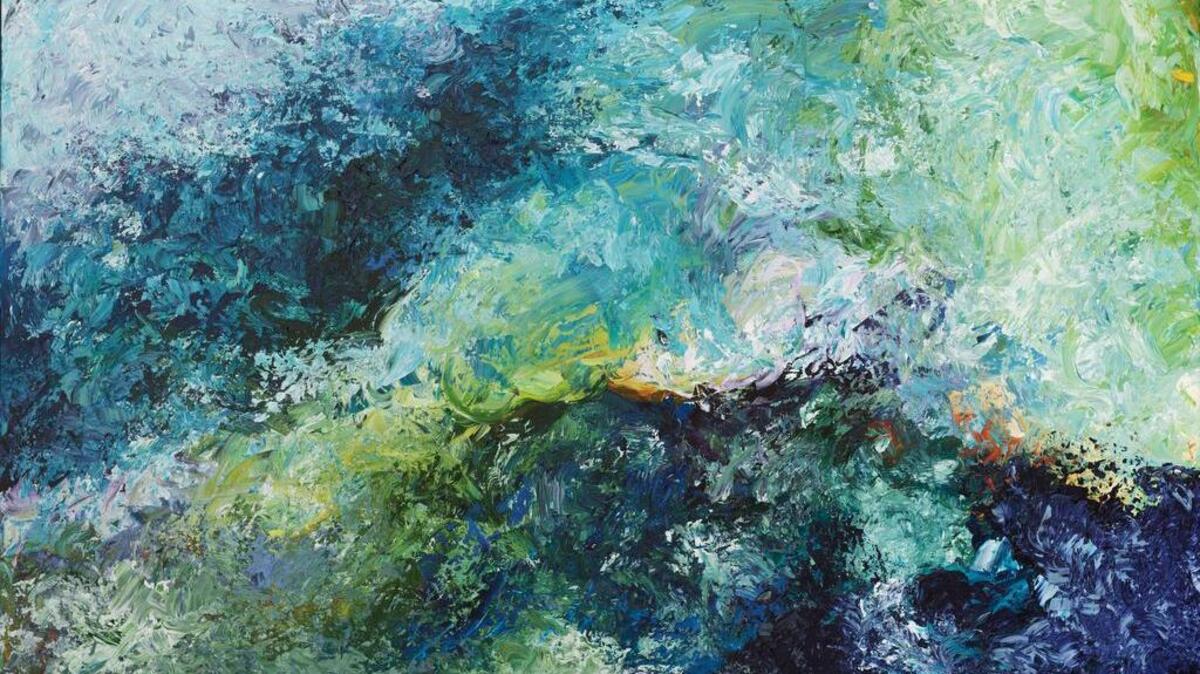 “Seafloor Constellation” is part of Melinda Harr Curley’s “Oceanic Skies” exhibit on display at Old Main Frame Shop & Gallery in State College during Blue-White weekend.