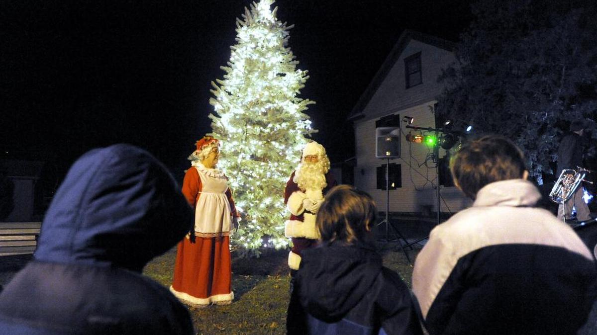 Santa and Mrs. Claus help light the Boalsburg Christmas tree in 2012.