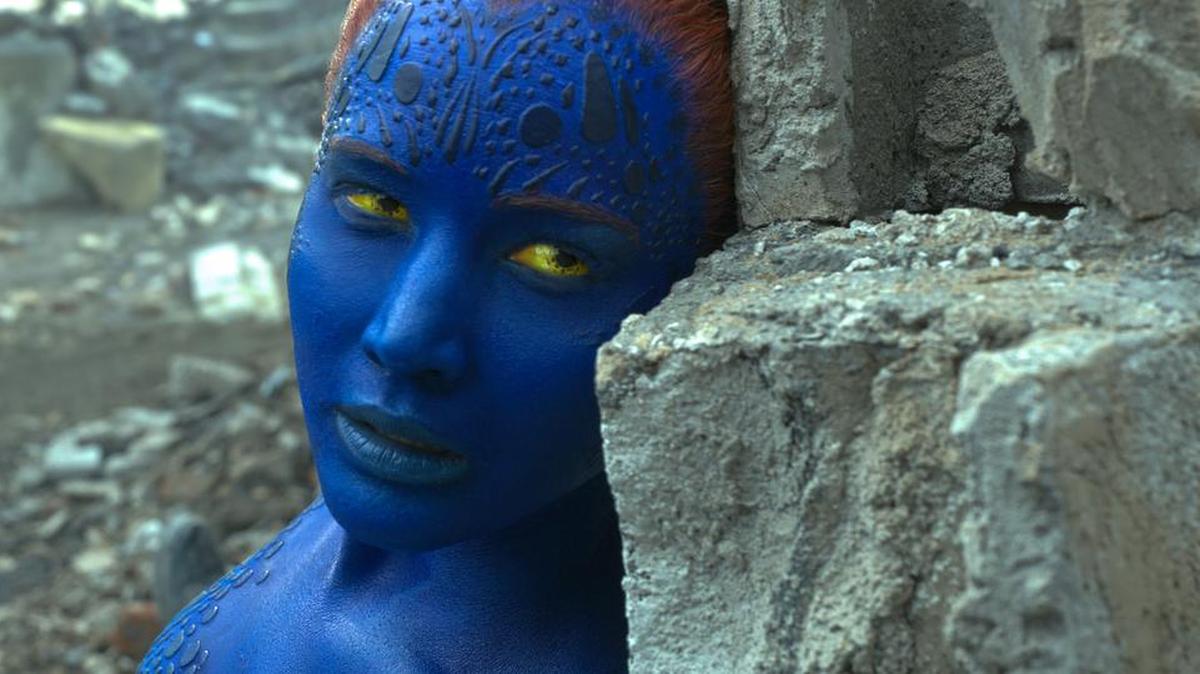 Jennifer Lawrence plays Mystique in “X-Men: Apocalypse,” which opens in theaters on Friday.