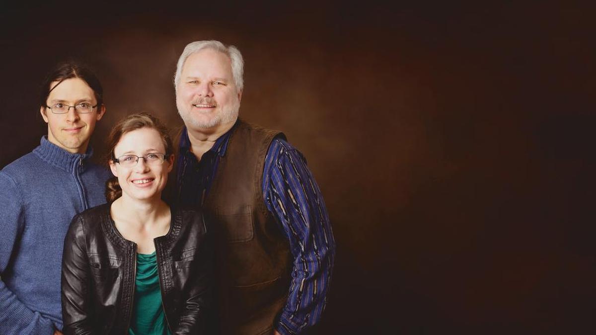 From left:: Jon Bojan (bass and lead guitar), Maggie Davis (violin) and Jim Herbert (rhythm guitar) are members of local band Group Therapy.
