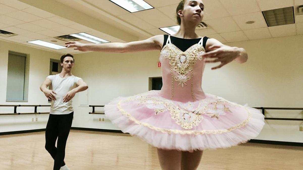 Robert Fulton and Alyssa Boob rehearse for this year’s Performing Arts School of Central Pennsylvania production of “The Nutcracker.”