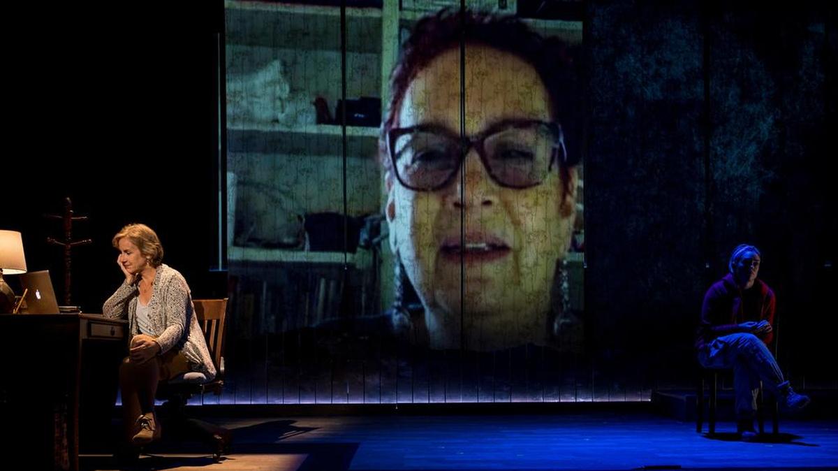 Welker White, left, and Taylor Noble perform in “Wilderness,” a multimedia production headed to Eisenhower Auditorium on March 15.