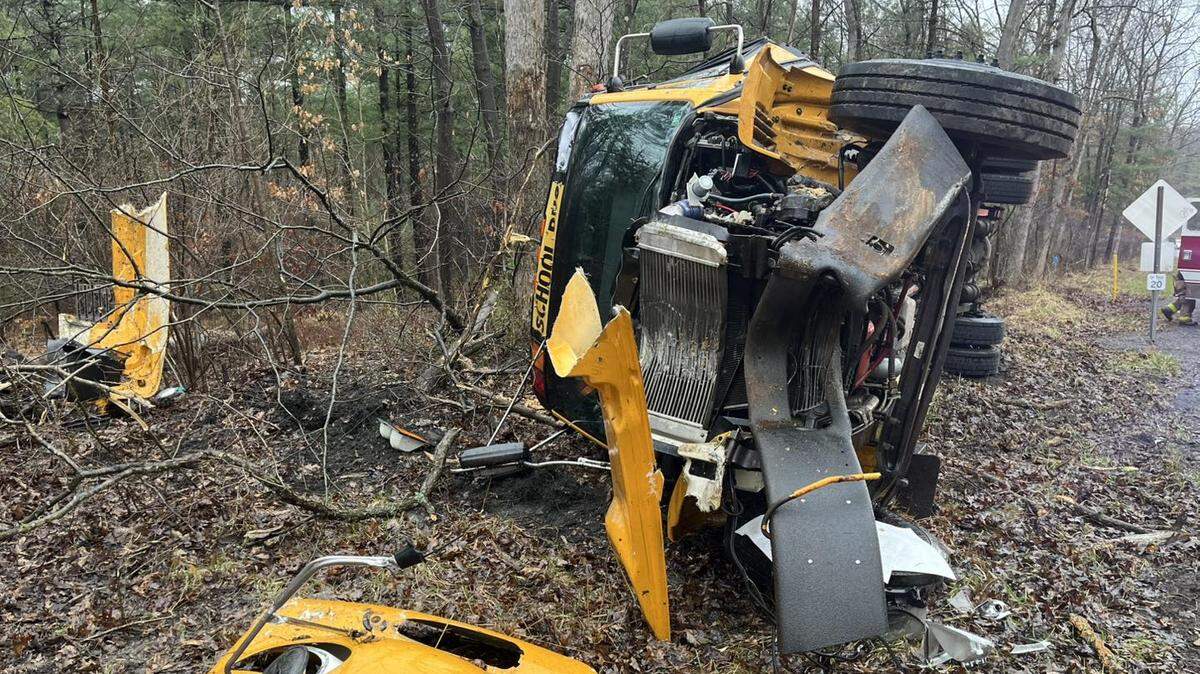 A school bus crash along Black Moshannon Road left a driver with minor injuries, Hope Fire Company said. No children were onboard.