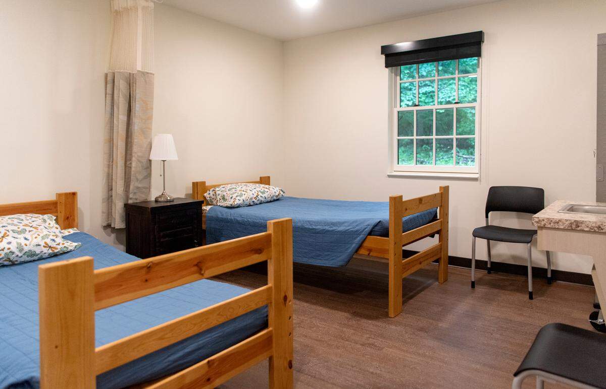 One of the rooms for patients in the new David O’Connell Health Education Building at the Seven Mountains Scout Camp on Wednesday, June 22, 2022.