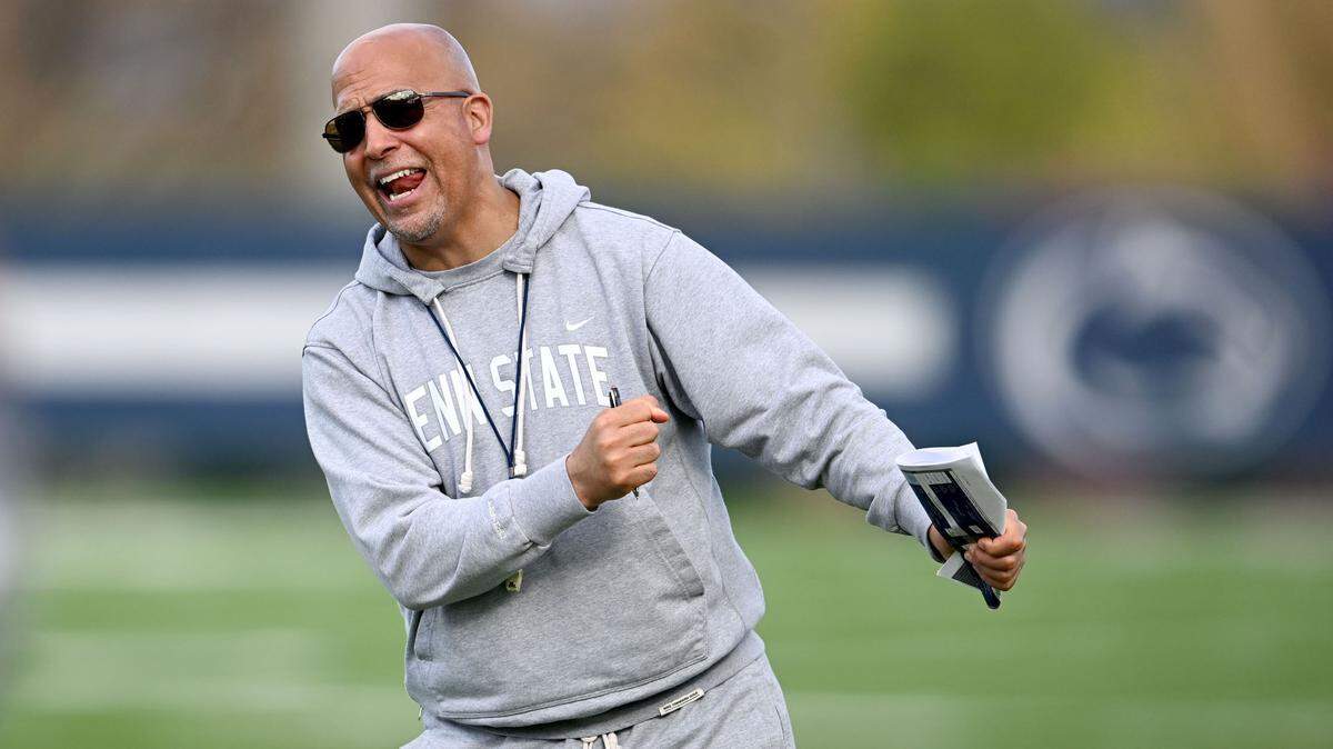 Penn State football coach James Franklin, pictured in April, is the university’s highest-paid employee.