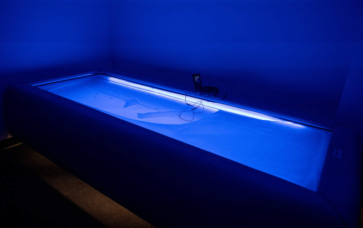 One of the float beds to be used for recovery for Penn State athletes in the Greenberg Indoor Sports Complex.