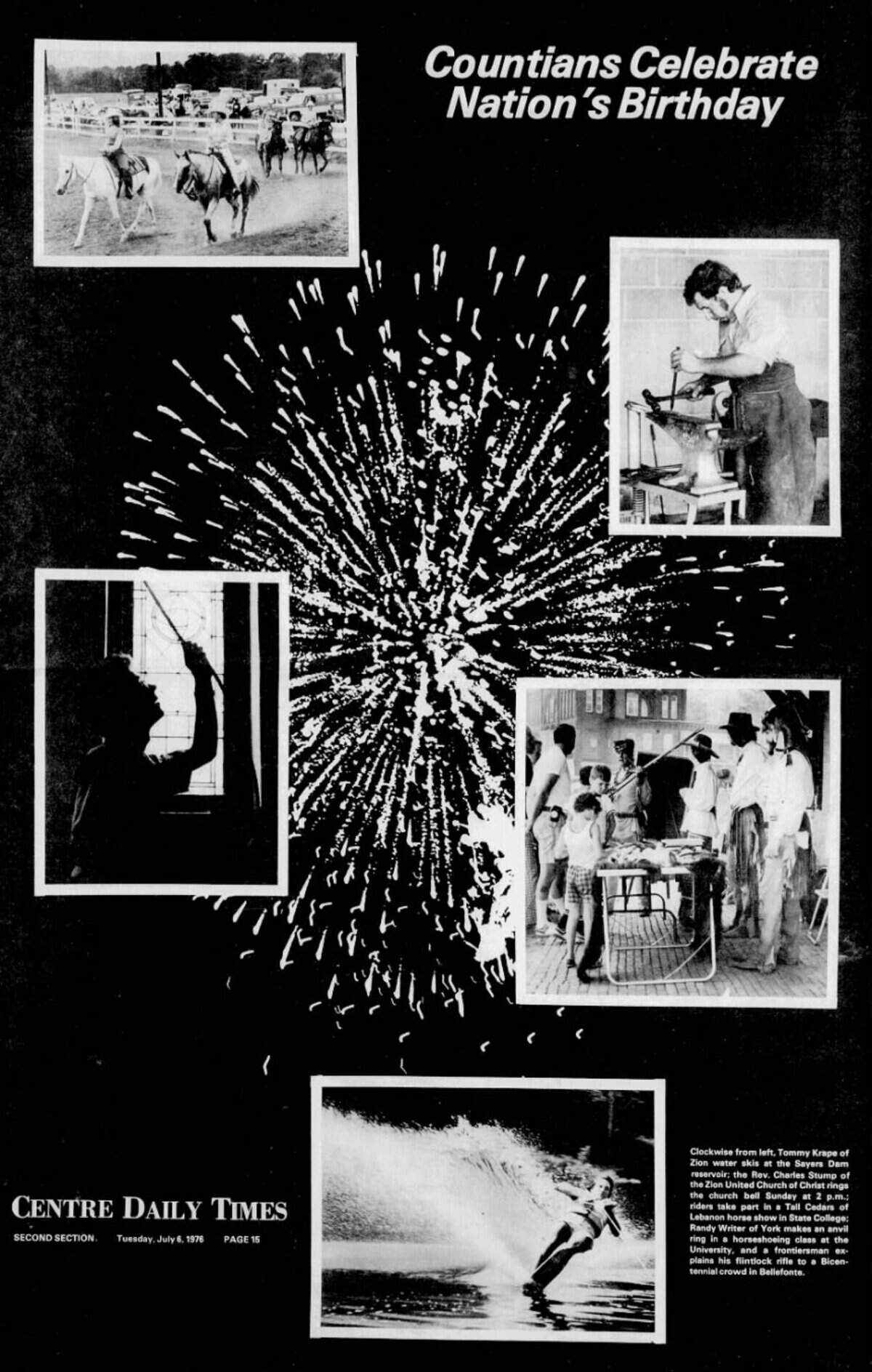 The Centre Daily Times featured a few snapshots from Fourth of July festivities in a full-page layout on July 6, 1976.