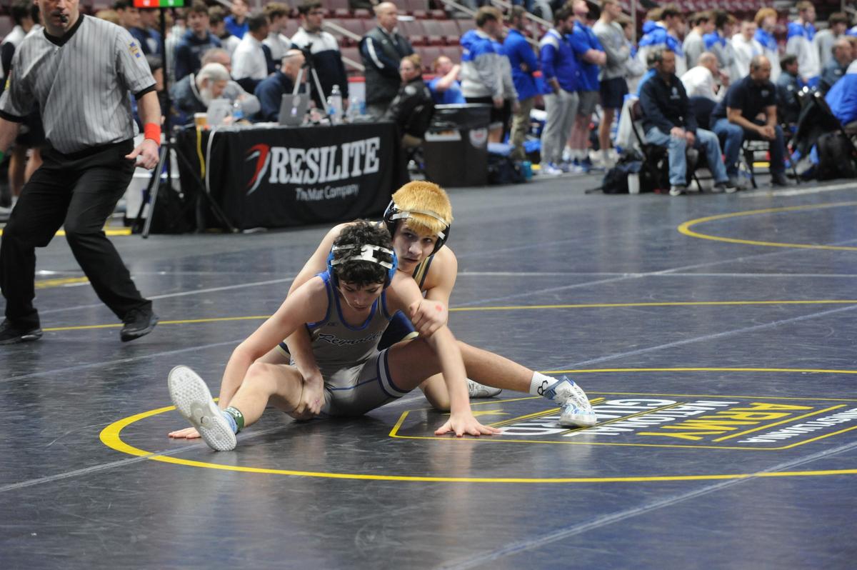 Bald Eagle Area’s Liam Purcell, seen here in a February photo, had a key win for the Eagles in their 38-26 win over Bellefonte on Friday night.