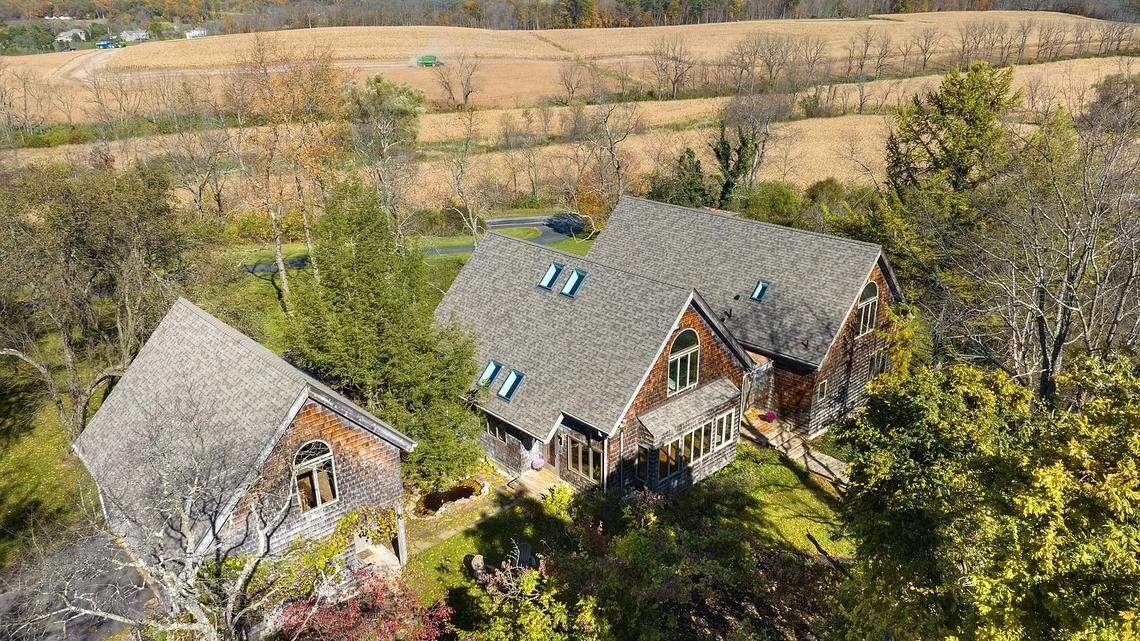 Tour this $825K Centre County shake-sided home offering scenic views and natural light