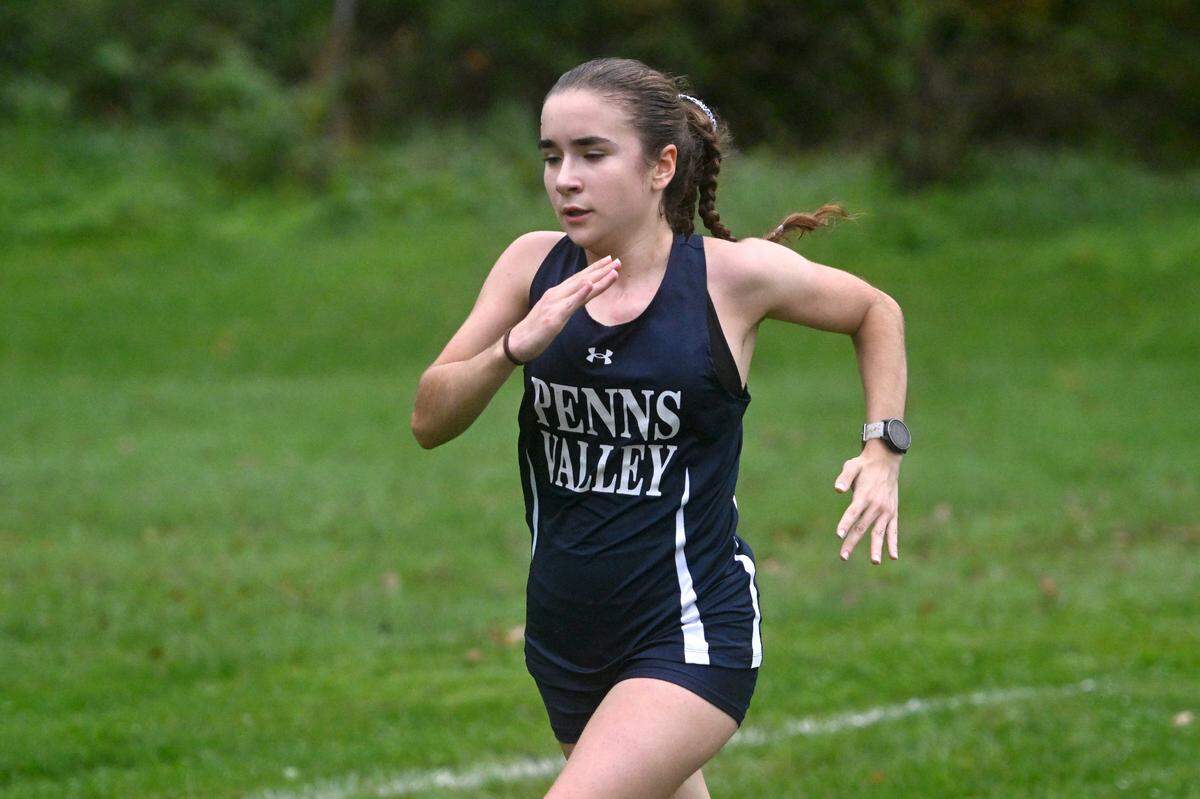 Penns Valley’s Leire Landeras-Ruiz competes in the cross country race on Wednesday, Sept. 25, 2024.
