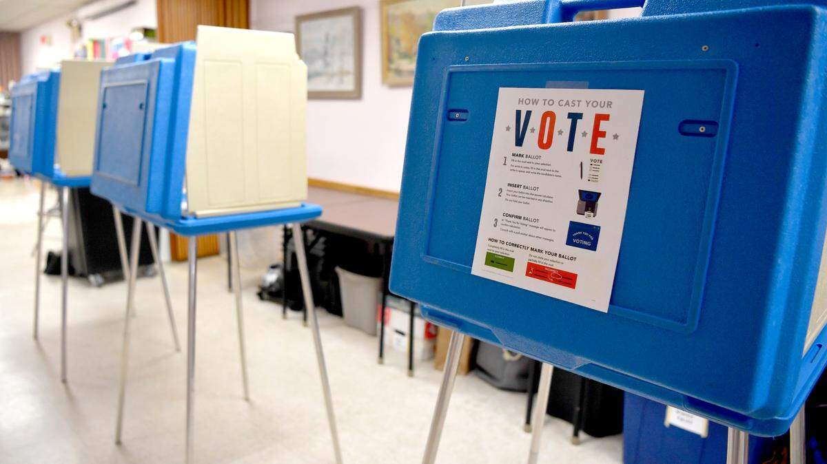 Polling booths at the State College Women’s Club polling place on Tuesday.