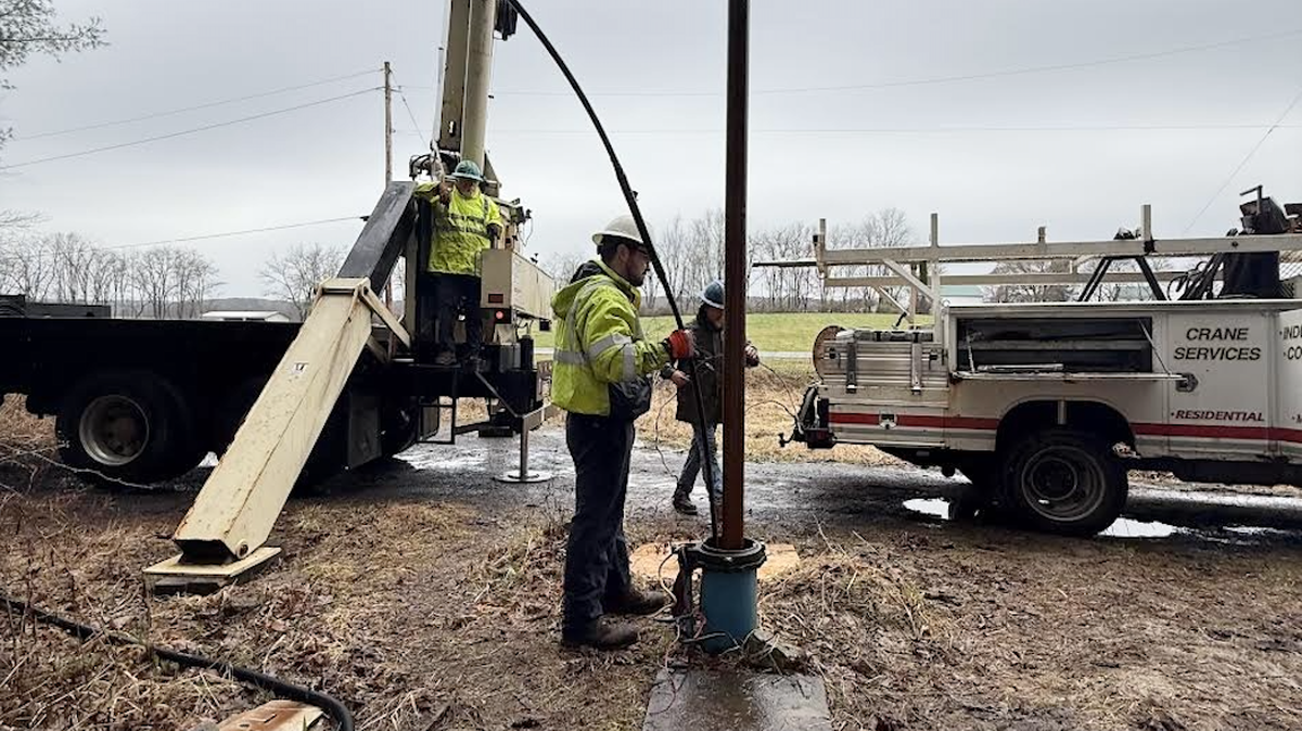 A Pennsylvania American crew fixes a pump failure.