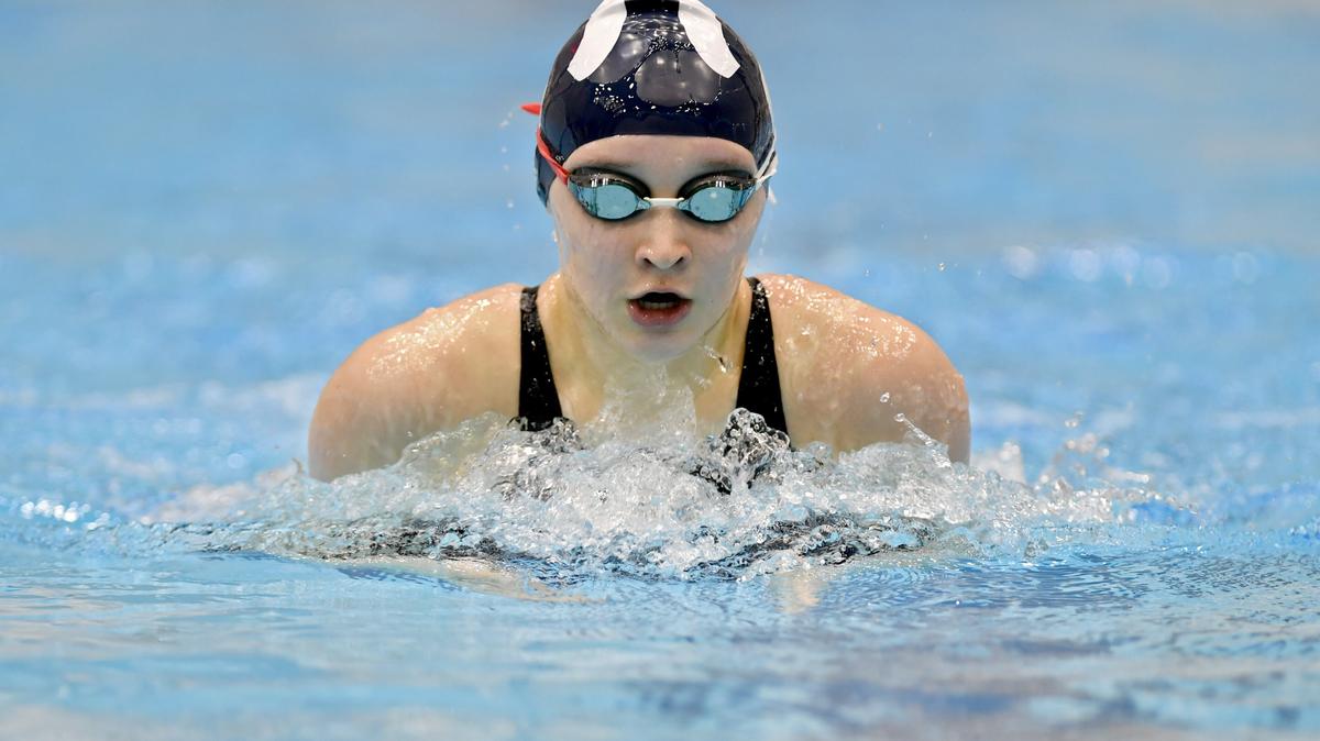 Penns Valley’s Sophie Gerhart, seen here during districts, placed fourth in the 200 IM and third in the 100 butterfly Wednesday on Day 1 of the PIAA Class 2A Swimming and Diving Championships at Bucknell.