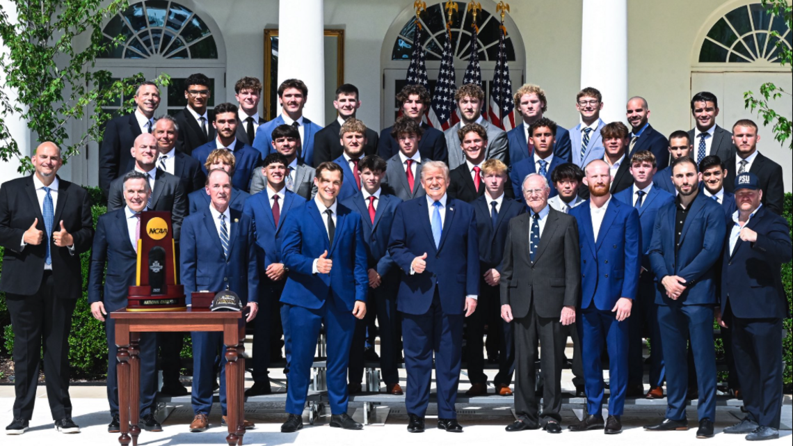 Penn State wrestling visits White House to celebrate 5th straight national title
