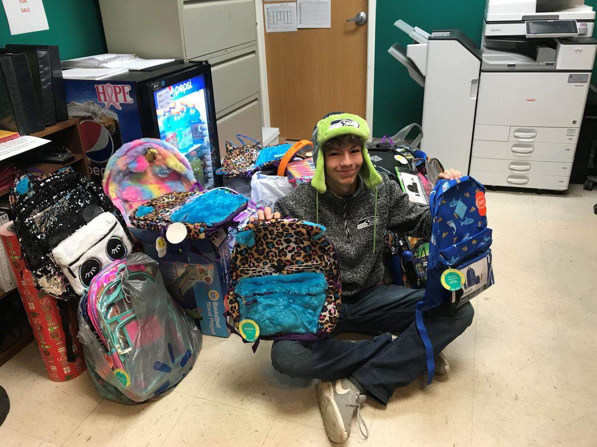 Preston Putillion, a Philipsburg-Osceola student athlete, donated 75 backpacks to the Moshannon Valley YMCA’s Backpack Program.