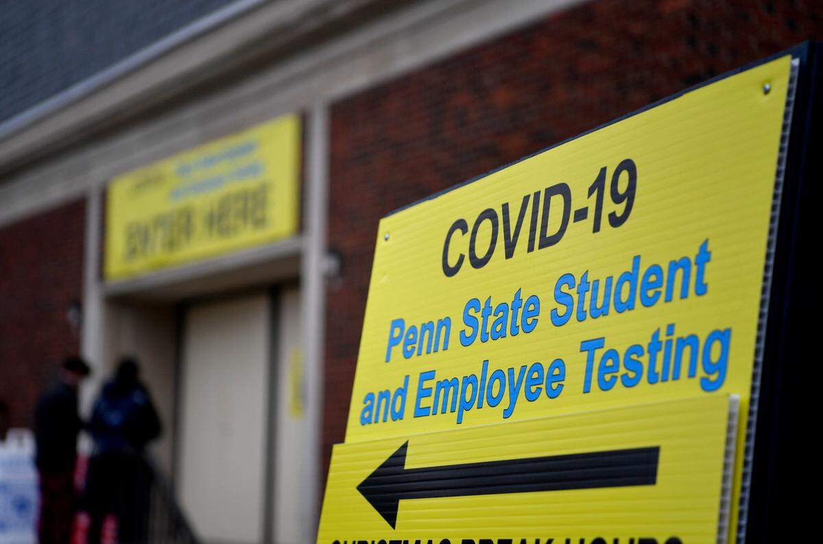 A Penn State COVID-19 testing site at the White Building on Friday, Dec. 17, 2021.