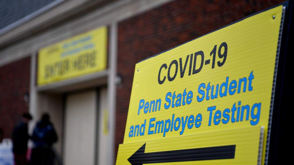 A Penn State COVID-19 testing site at the White Building on Dec. 17, 2021.