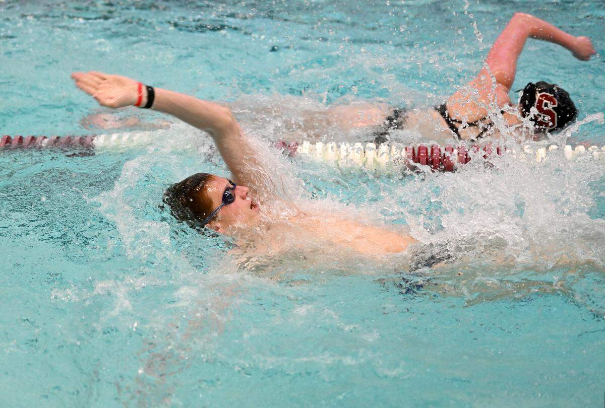 Ty Uhlig during State College swim team practice on Tuesday, Feb. 28, 2023.