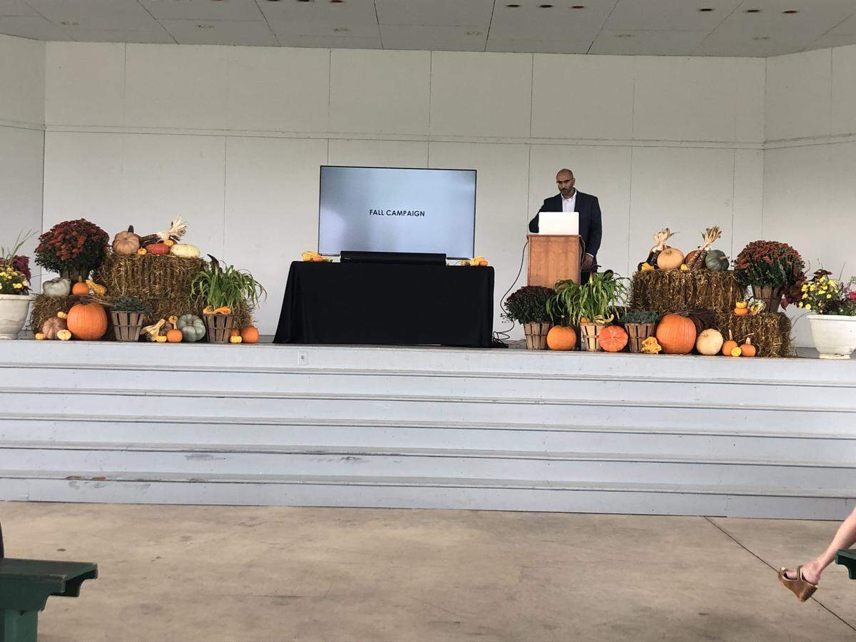Mark Dello Stritto, partner and president of creative at 321Blink, presents “Happy Valley Agventures,” a countywide agritourism initiative.