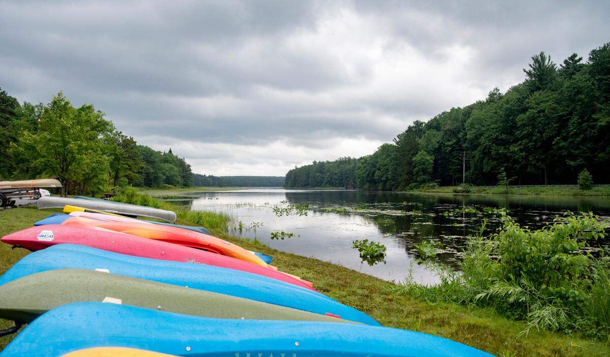 Kayaks are pictured at Black Moshannon State Park on Saturday, July 11, 2020.