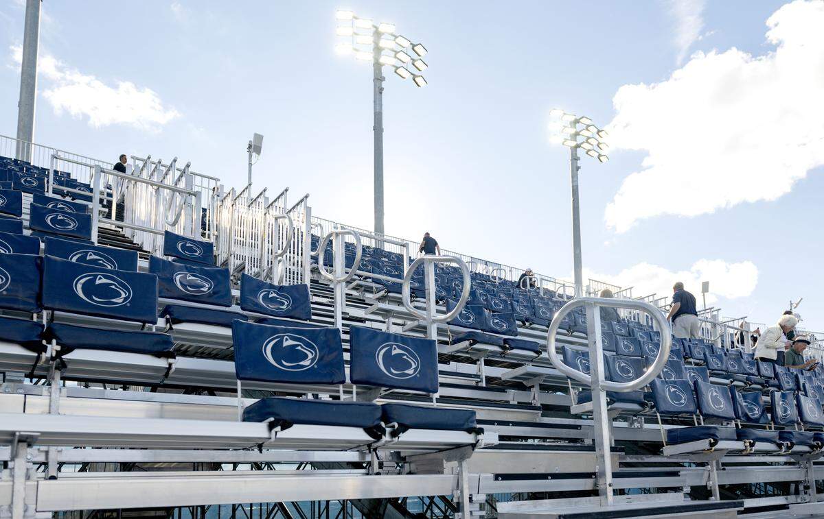 The temporary stands on the west side of Beaver Stadium on Friday, Aug. 29, 2025.  