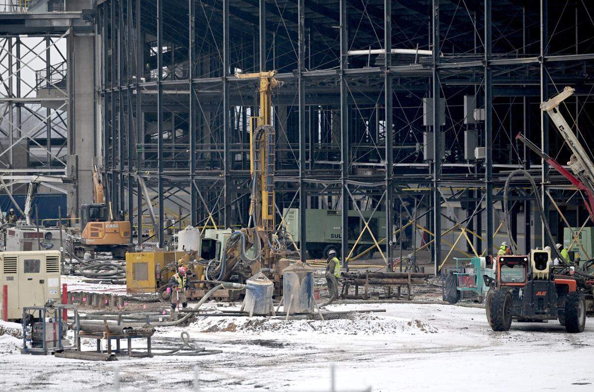 Construction on the west side of Beaver Stadium on Wednesday, Feb. 12, 2025.