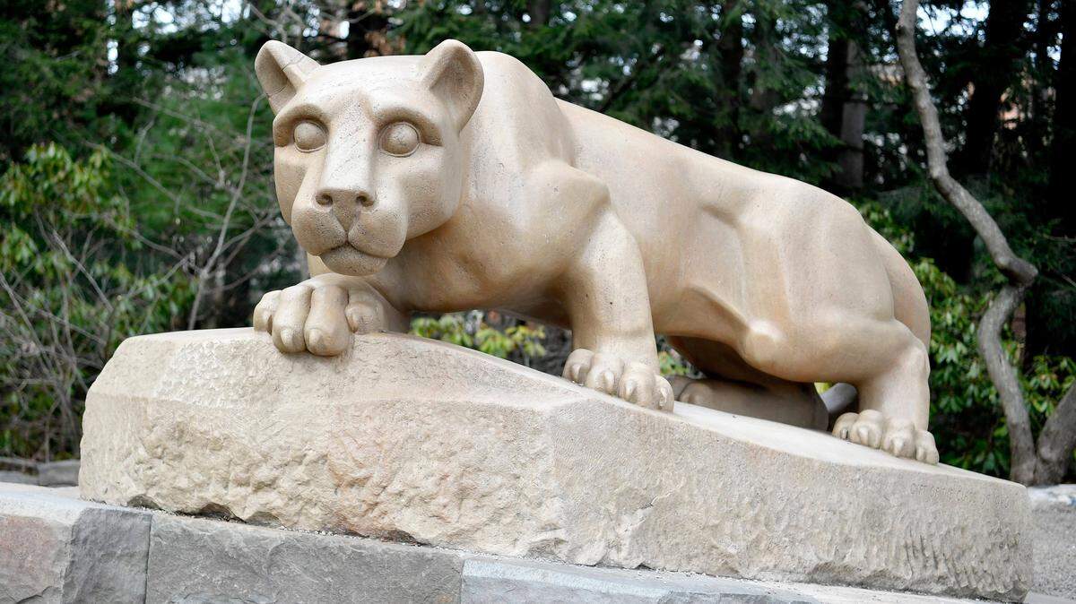 The Penn State Nittany Lion shrine on Wednesday, March 18, 2020.