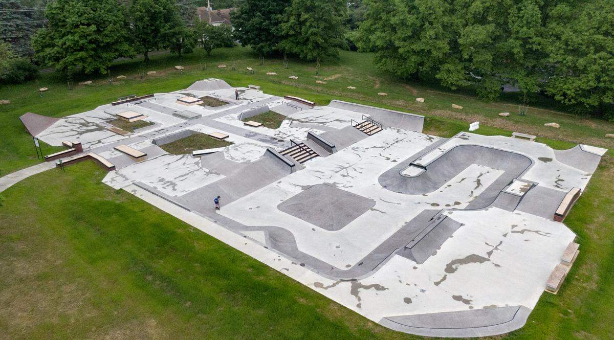 A scooter rider uses High Point Skate Park on Wednesday, May 27, 2026. 