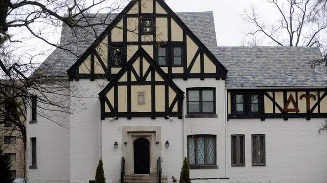 A file photo of Delta Upsilon fraternity on Locust Lane in State College from March 2014.