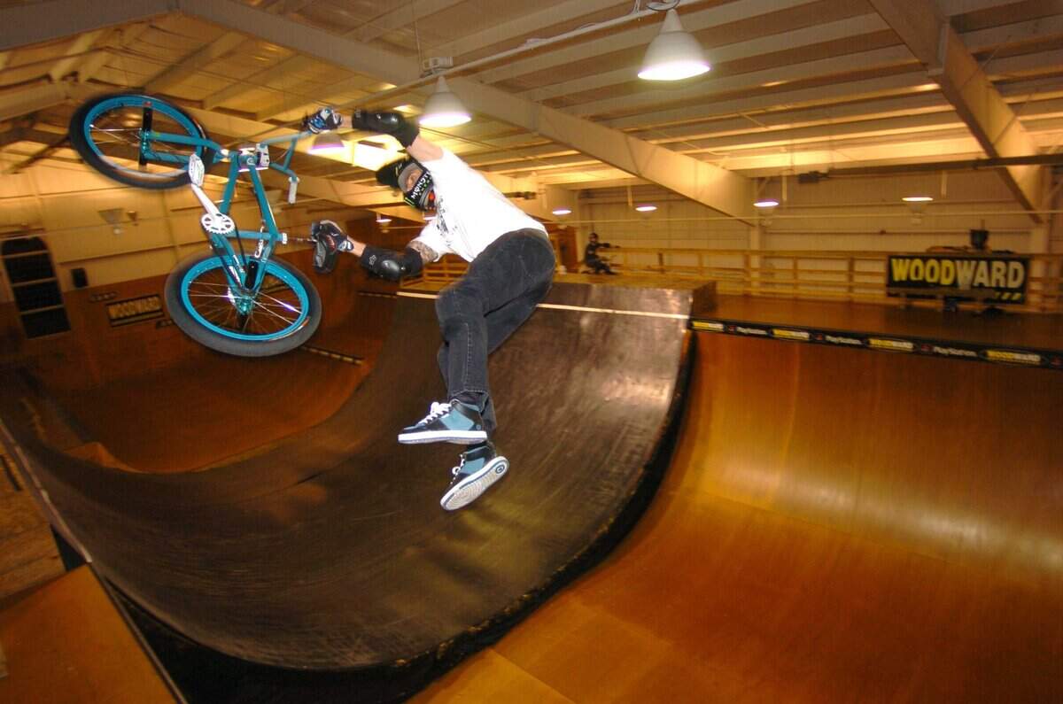 Jamie Bestwick rides vert at Camp Woodward in Woodward in 2007