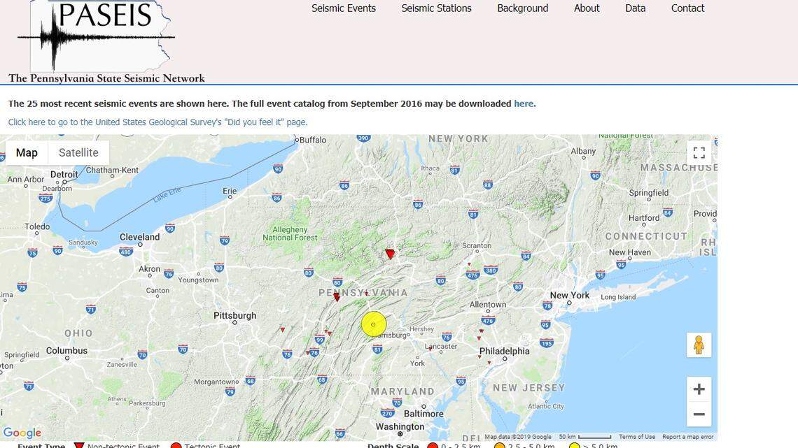 Did you feel shaking in central Pennsylvania? USGS confirms a 3.4-magnitude earthquake