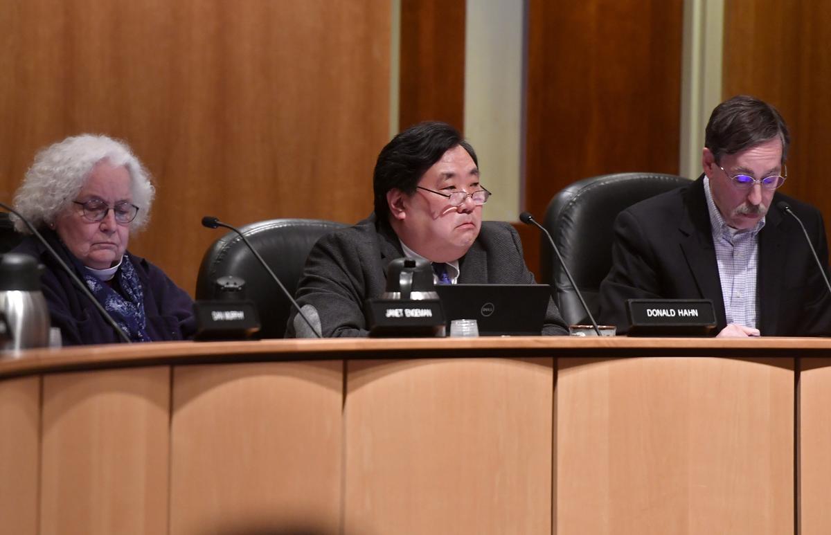 Mayor Don Hahn listens to the public comment portion of the State College Borough Council meeting on Monday, April 15, 2019.