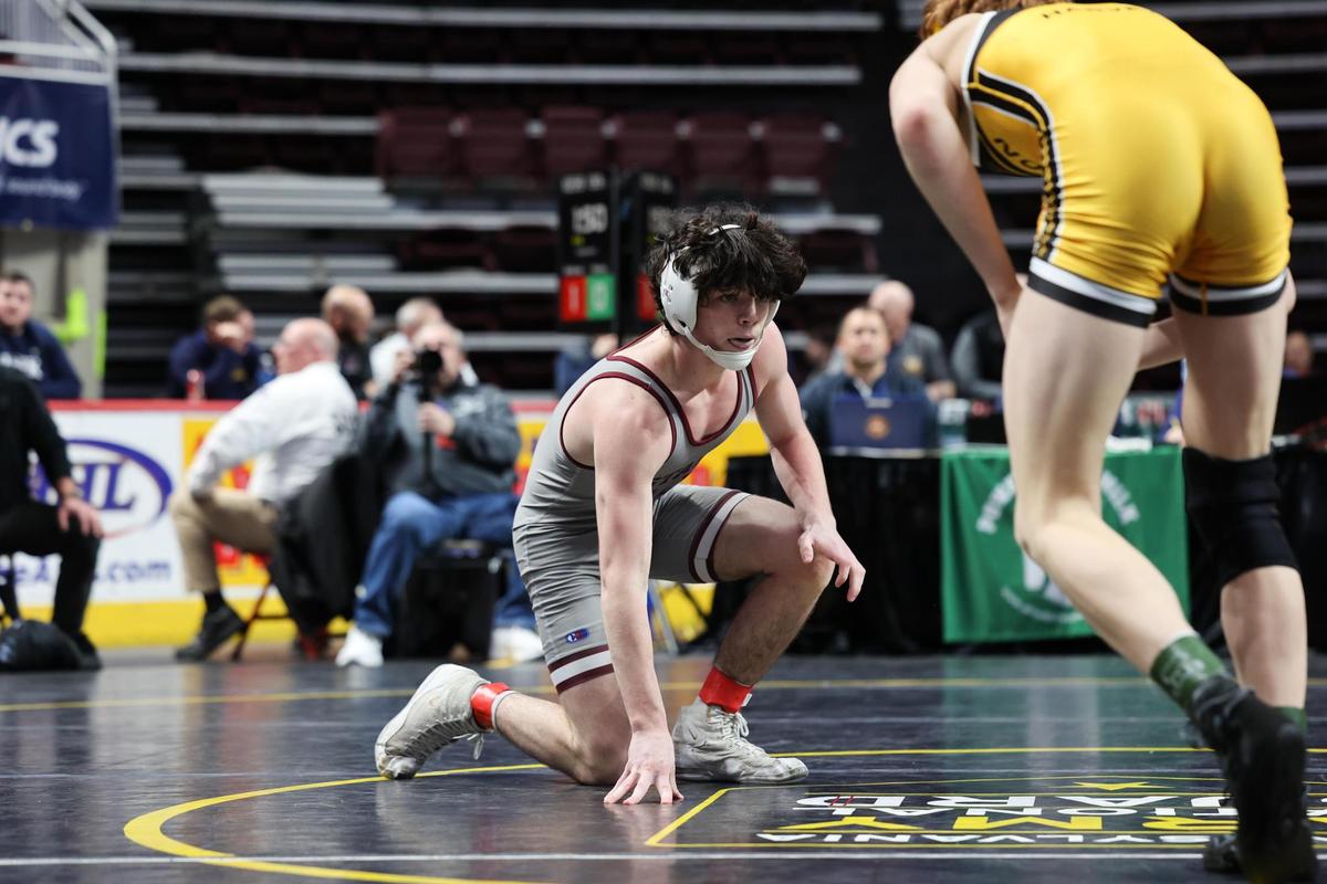 State College’s James Whitbred, seen here in a March 2024 photo, had one of the Little Lions’ five wins in their 37-23 loss to Franklin Regional in the PIAA Class 3A quarterfinals on Friday.
