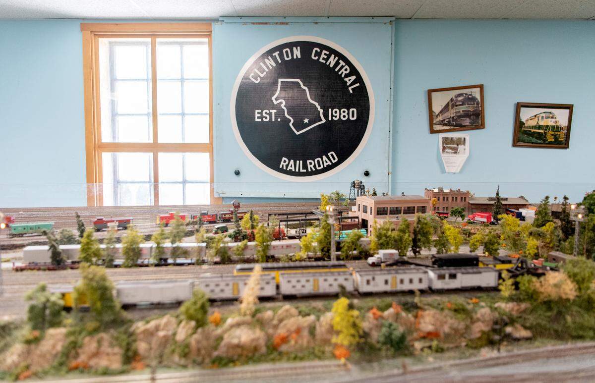 The Clinton Central Model Railroad Club’s display in the Castanea Train Station.