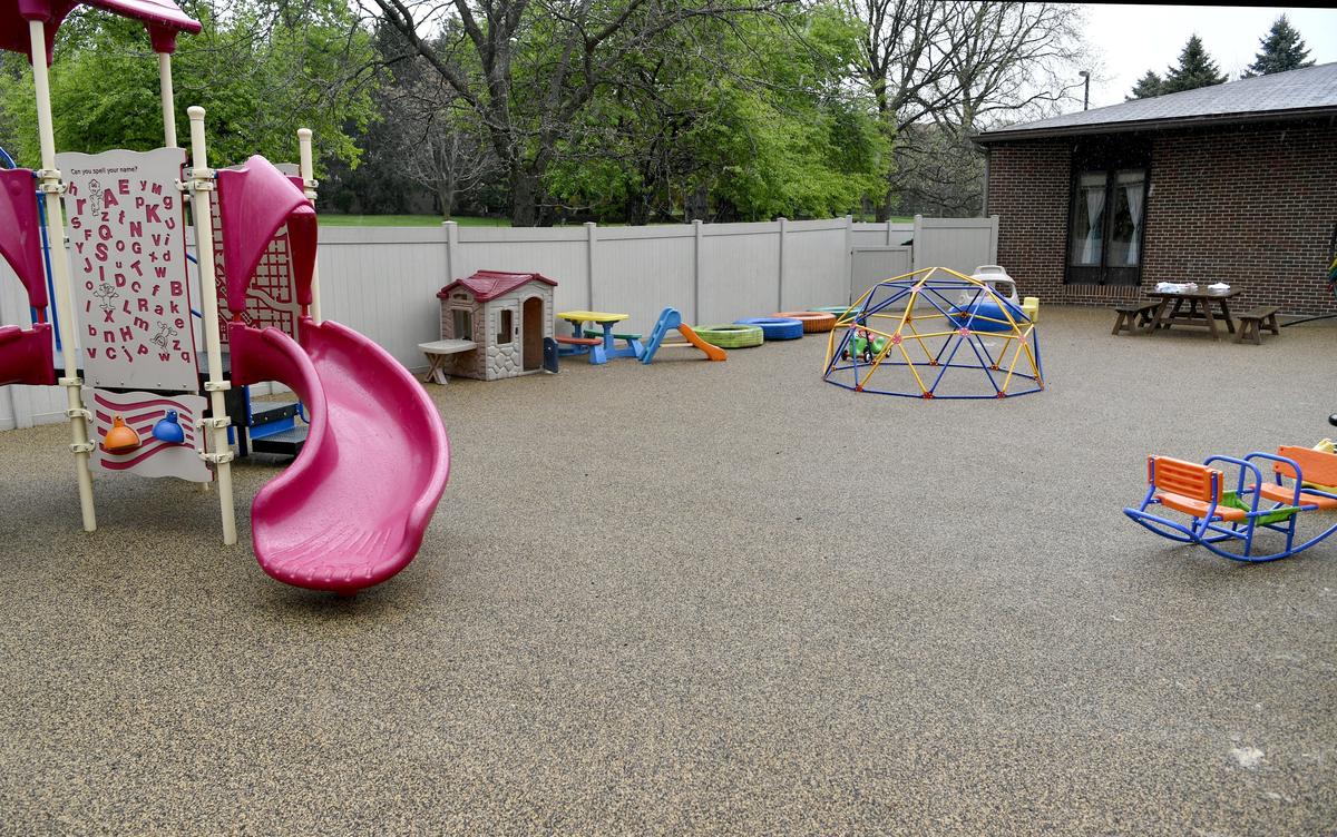 The new surface on the playground at Easterseals is disability-inclusive. Instead of mulch, the rubber surface allows those with wheelchairs or walkers to easily move around.