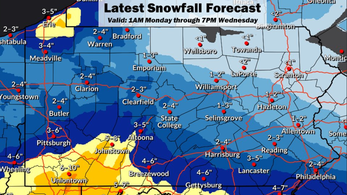Centre County schools closed as winter storm brings heavy snow for morning commute