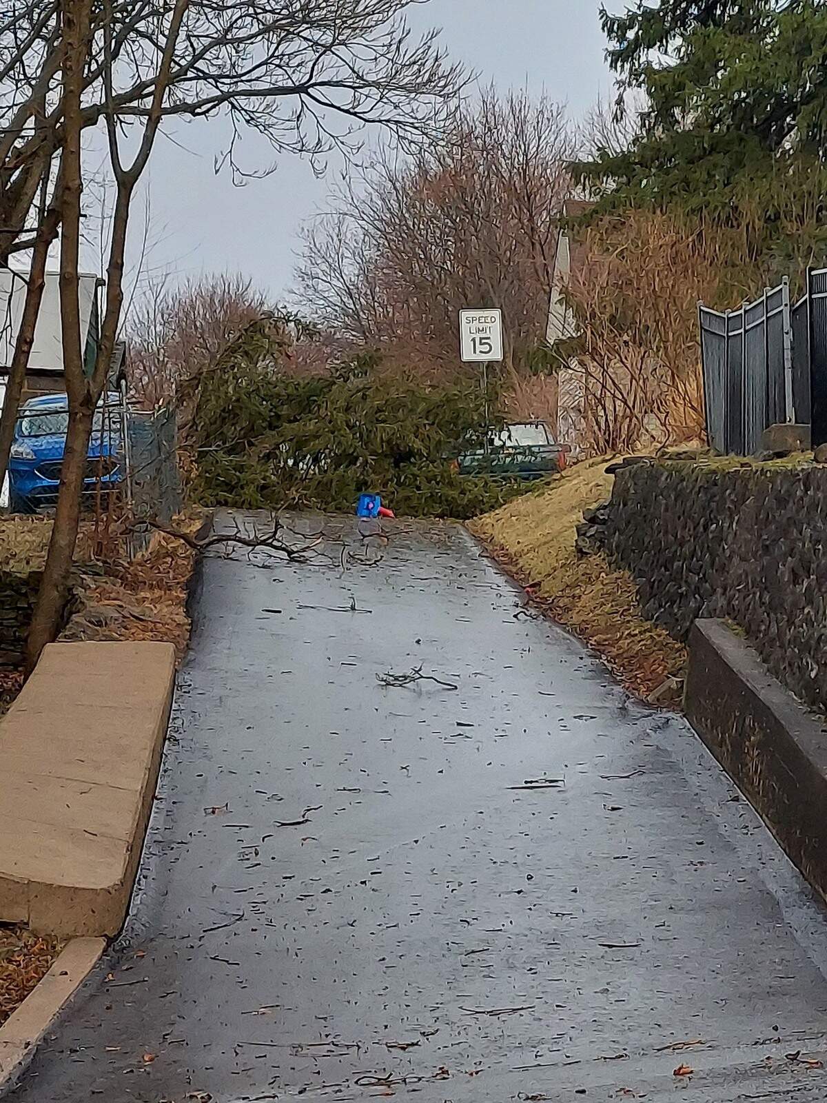 Manchester Lane in Bellefonte is pictured after Sunday’s storm.