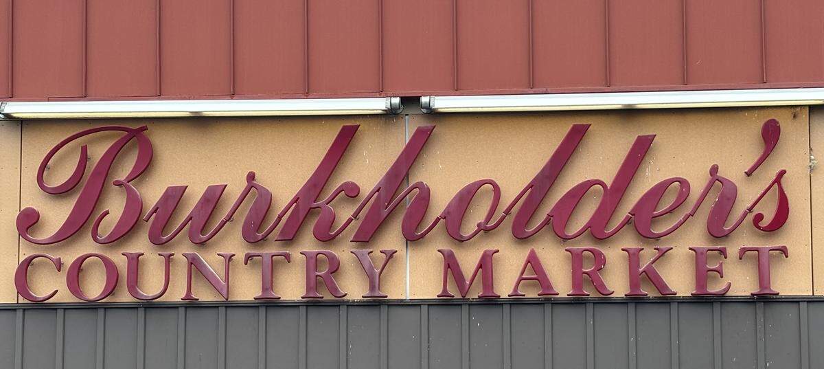 A sign at Burkholder’s Country Market on Thursday, March 5, 2026.