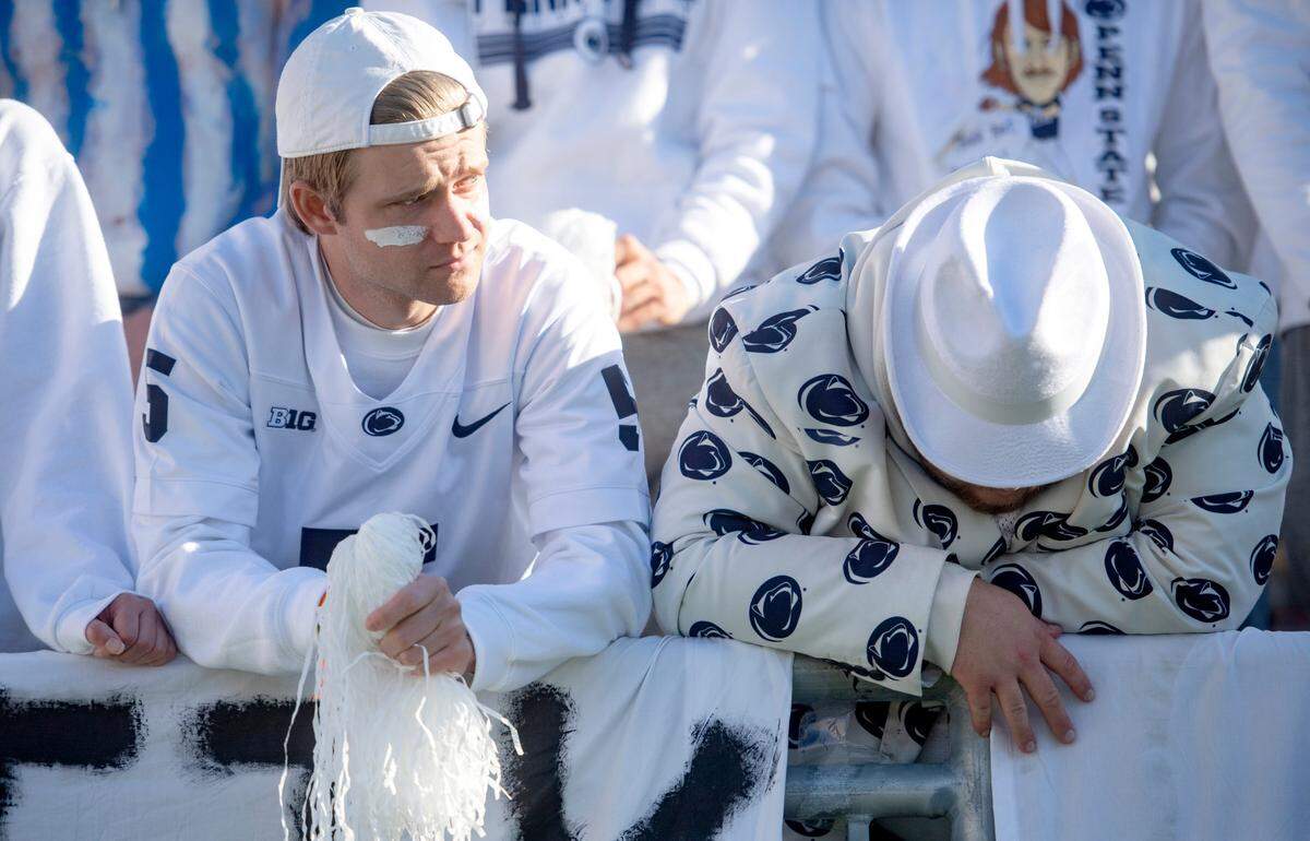 Penn State fans watch in disappointment after an Ohio State touchdown during the on Saturday, Oct. 29, 2022.