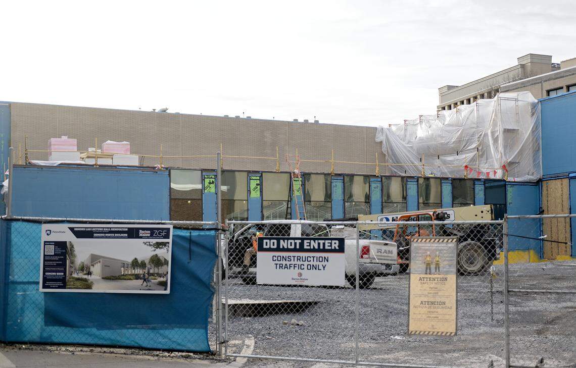 Construction of the Osmond North building on the Penn State campus is pictured on Monday, Dec. 22, 2025.