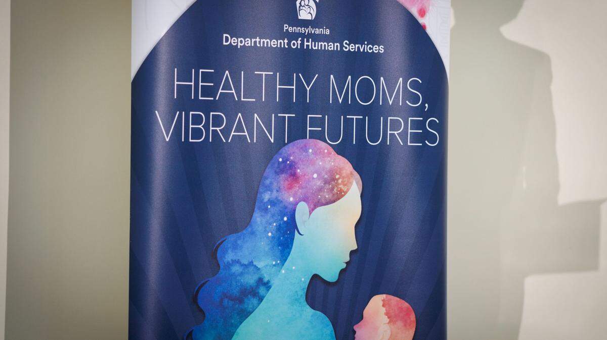 A display at the unveiling of the Commonwealth’s Maternal Health Strategic Action Plan.