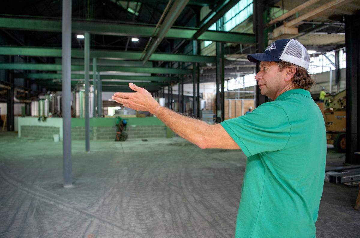 Rod Stahl talks about the how Axemann Brewery is renovating space in the Titan Park to be a brewery and tasting room.