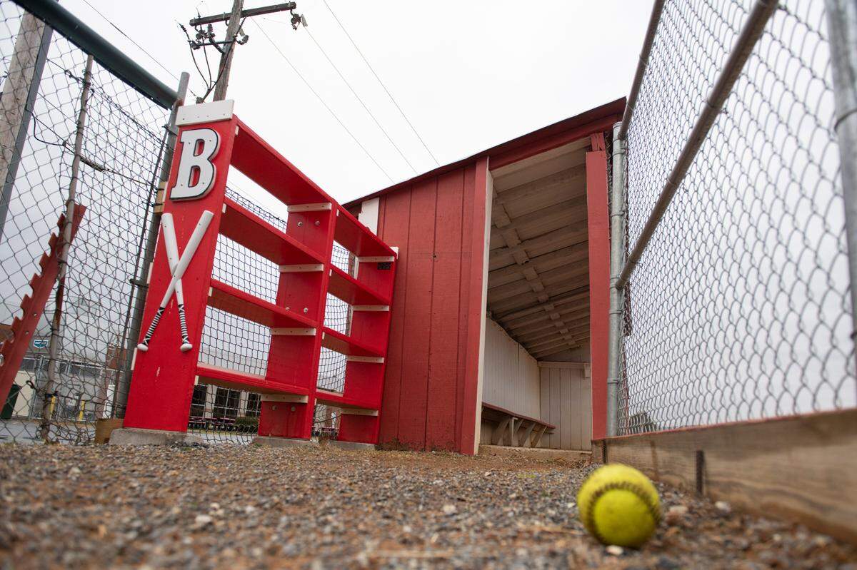 The dugout at Bellefonte’s O’Leary Fields at Bellefonte Middle School on Wednesday, March 23, 2022.